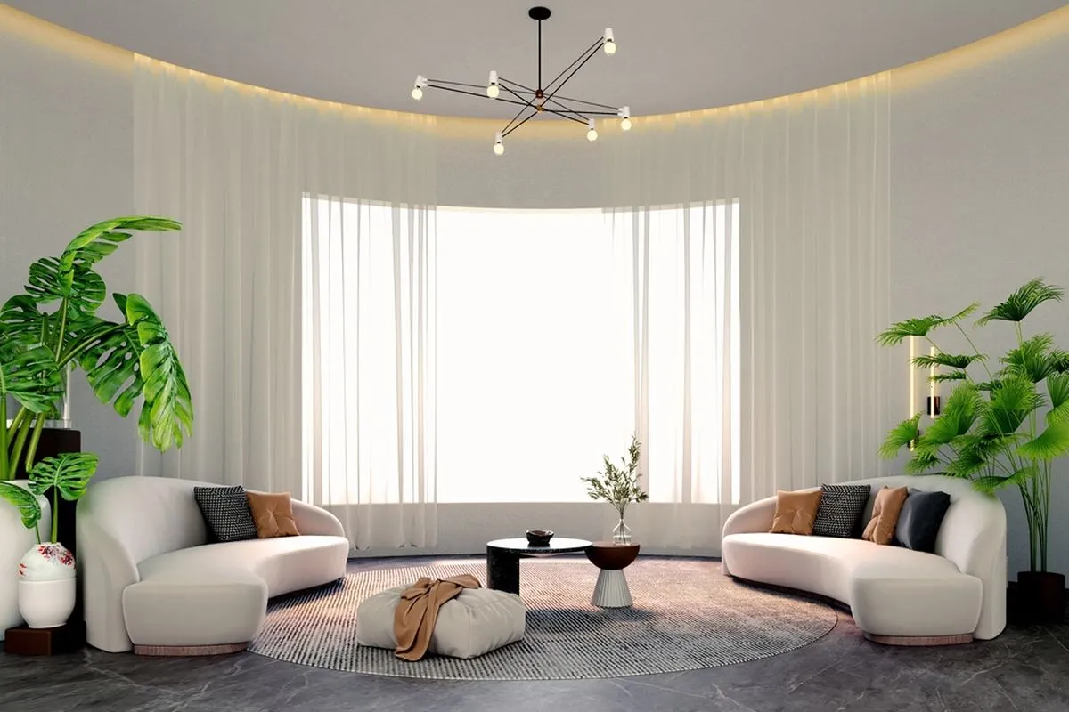 Inspirasi Sofa Melengkung untuk Ruang Tamu Sempit