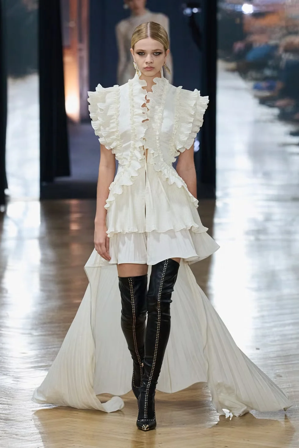 Zendaya Channels Bridal Dreams in Voluminous Ruffle Masterpiece by Blumarine for "The Drama" Press Tour