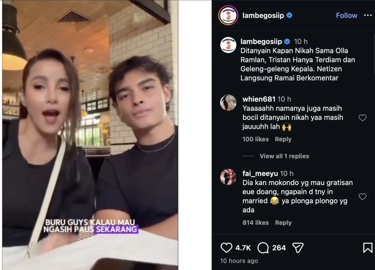 Tristan Molina Reacts to Marriage Inquiries Regarding Relationship with Olla Ramlan During Social Media Live Session