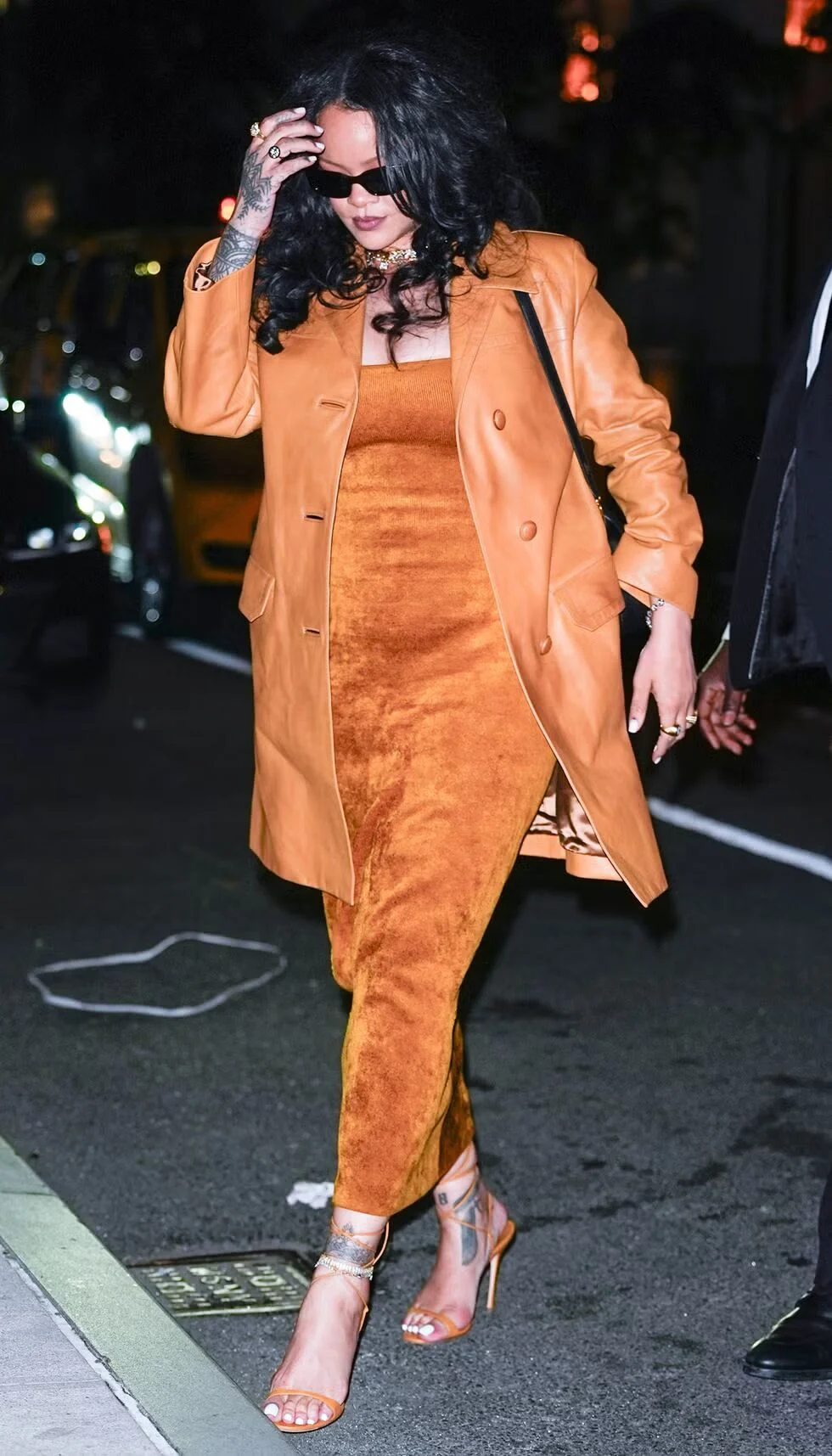 Rihanna Masters Monochromatic Chic in Mustard Brown Ensemble at Tribeca Festival Event