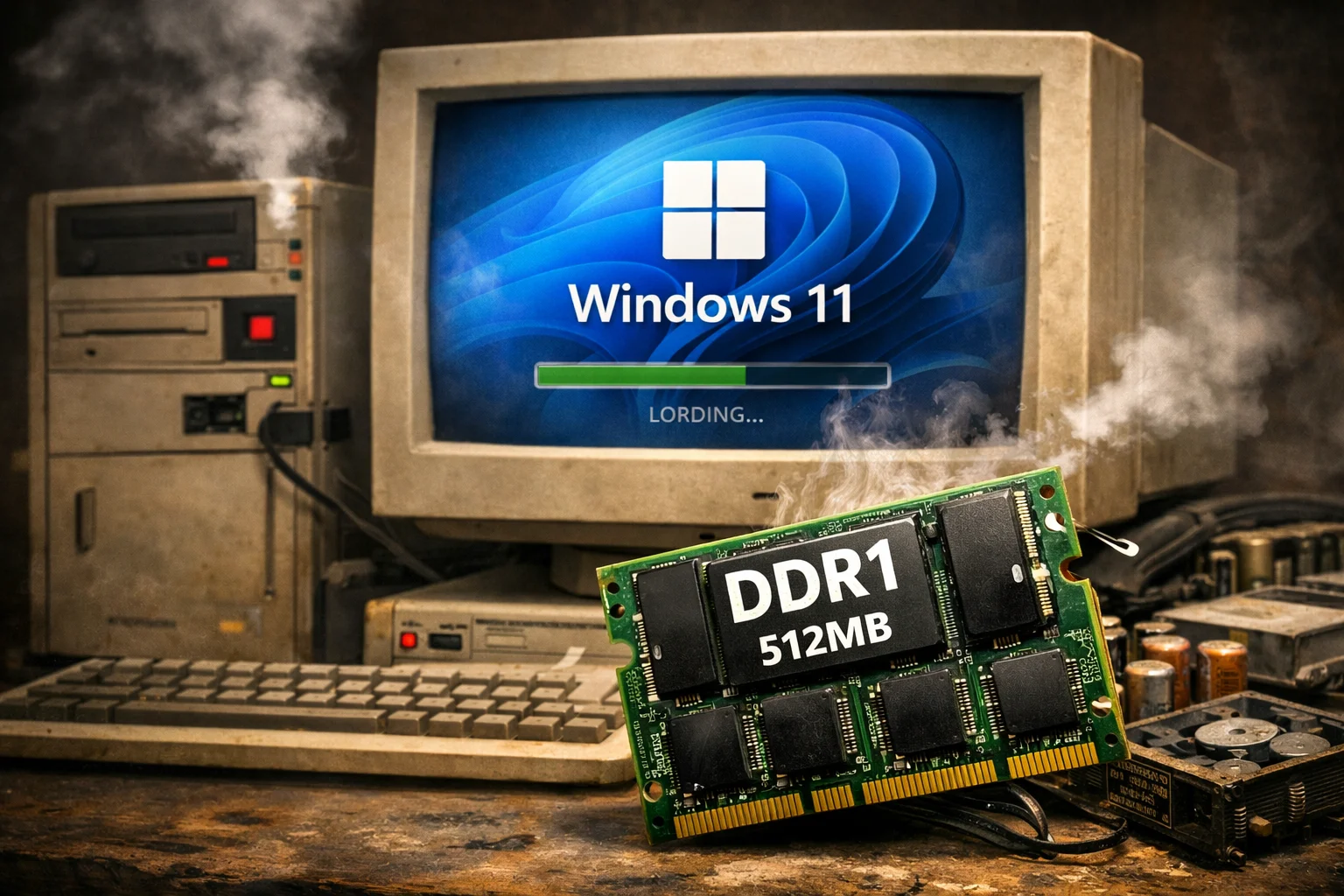 Windows 11 Runs on Over Two-Decade-Old PC Featuring DDR1 RAM, Pushing Hardware Boundaries